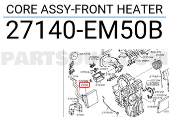 Nissan 27140EM50B CORE ASSY-FRONT HEATER