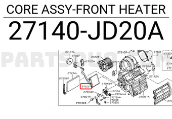 Nissan 27140JD20A CORE ASSY-FRONT HEATER