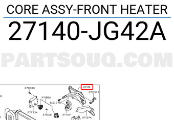 Nissan 27140JG42A CORE ASSY-FRONT HEATER
