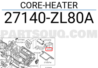 Nissan 27140ZL80A CORE-HEATER