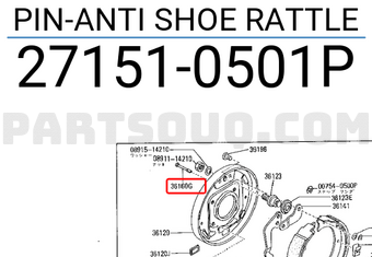 Nissan 271510501P PIN-ANTI SHOE RATTLE