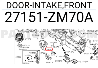 Nissan 27151ZM70A DOOR-INTAKE,FRONT