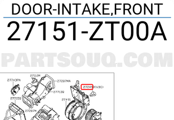 Nissan 27151ZT00A DOOR-INTAKE,FRONT
