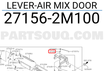 Nissan 271562M100 LEVER-AIR MIX DOOR