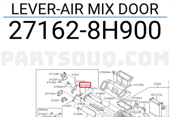 Nissan 271628H900 LEVER-AIR MIX DOOR