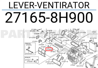 Nissan 271658H900 LEVER-VENTIRATOR