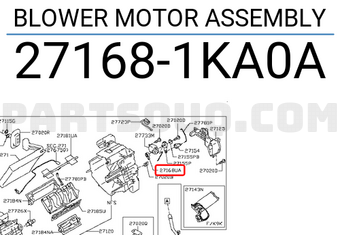 Nissan 271681KA0A BLOWER MOTOR ASSEMBLY