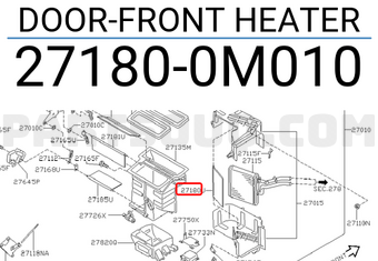 Nissan 271800M010 DOOR-FRONT HEATER