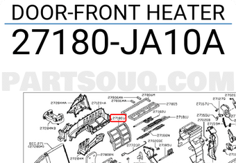 Nissan 27180JA10A DOOR-FRONT HEATER