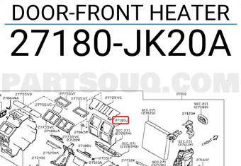 Nissan 27180JK20A DOOR-FRONT HEATER