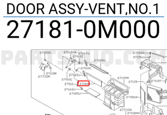 Nissan 271810M000 DOOR ASSY-VENT,NO.1