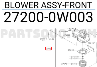 Nissan 272000W003 BLOWER ASSY-FRONT