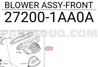 Nissan 272001AA0A BLOWER ASSY-FRONT