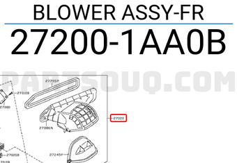 Nissan 272001AA0B BLOWER ASSY-FR