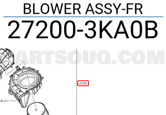 Nissan 272003KA0B BLOWER ASSY-FR