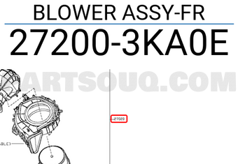 Nissan 272003KA0E BLOWER ASSY-FR