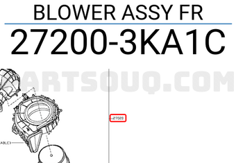 Nissan 272003KA1C BLOWER ASSY FR