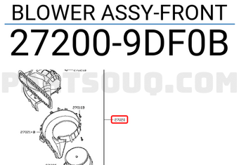 Nissan 272009DF0B BLOWER ASSY-FRONT