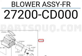 Nissan 27200CD000 BLOWER ASSY-FR