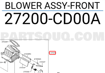 Nissan 27200CD00A BLOWER ASSY-FRONT