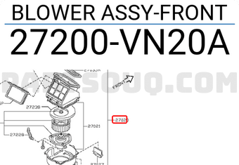 Nissan 27200VN20A BLOWER ASSY-FRONT