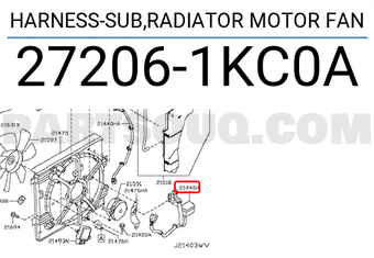 Nissan 272061KC0A HARNESS-SUB,RADIATOR MOTOR FAN