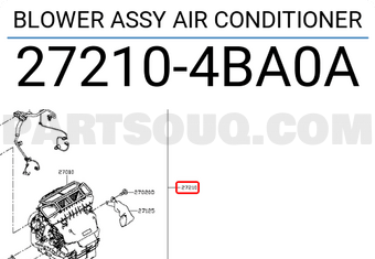 Nissan 272104BA0A BLOWER ASSY AIR CONDITIONER