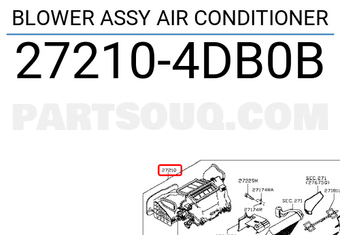 Nissan 272104DB0B BLOWER ASSY AIR CONDITIONER