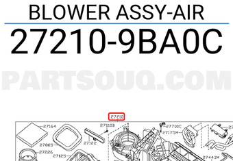 Nissan 272109BA0C BLOWER ASSY-AIR