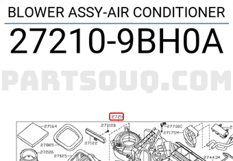 Nissan 272109BH0A BLOWER ASSY-AIR CONDITIONER