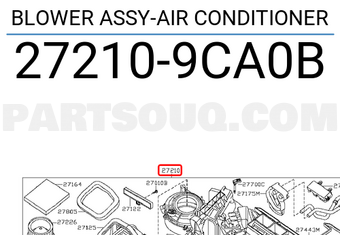 Nissan 272109CA0B BLOWER ASSY-AIR CONDITIONER