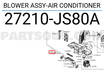 Nissan 27210JS80A BLOWER ASSY-AIR CONDITIONER