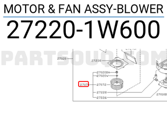 Nissan 272201W600 MOTOR & FAN ASSY-BLOWER