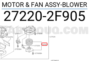 Nissan 272202F905 MOTOR & FAN ASSY-BLOWER