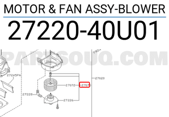 Nissan 2722040U01 MOTOR & FAN ASSY-BLOWER