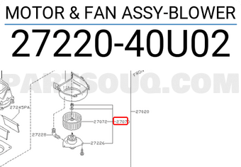 Nissan 2722040U02 MOTOR & FAN ASSY-BLOWER