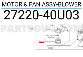 Nissan 2722040U03 MOTOR & FAN ASSY-BLOWER