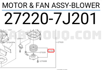 Nissan 272207J201 MOTOR & FAN ASSY-BLOWER