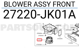 Nissan 27220JK01A BLOWER ASSY FRONT