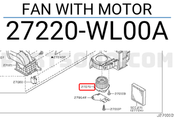 Nissan 27220WL00A FAN WITH MOTOR