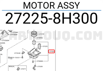 Nissan 272258H300 MOTOR ASSY