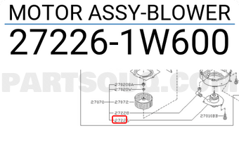 Nissan 272261W600 MOTOR ASSY-BLOWER
