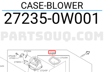 Nissan 272350W001 CASE-BLOWER