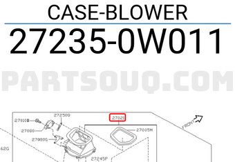 Nissan 272350W011 CASE-BLOWER