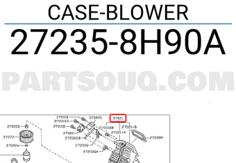 Nissan 272358H90A CASE-BLOWER