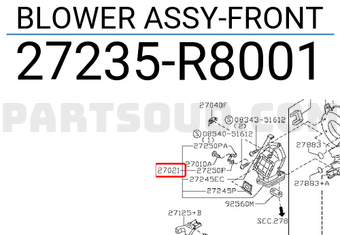 Nissan 27235R8001 BLOWER ASSY-FRONT