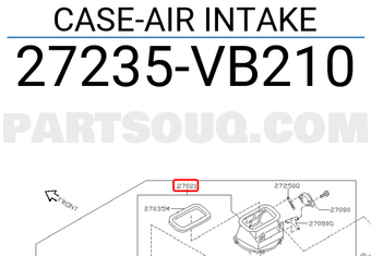 Nissan 27235VB210 CASE-AIR INTAKE