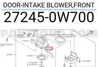 Nissan 272450W700 DOOR-INTAKE BLOWER,FRONT