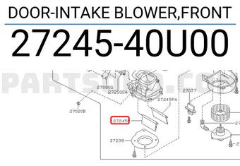 Nissan 2724540U00 DOOR-INTAKE BLOWER,FRONT