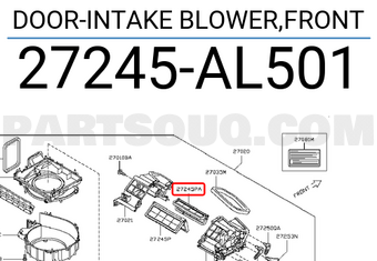 Nissan 27245AL501 DOOR-INTAKE BLOWER,FRONT